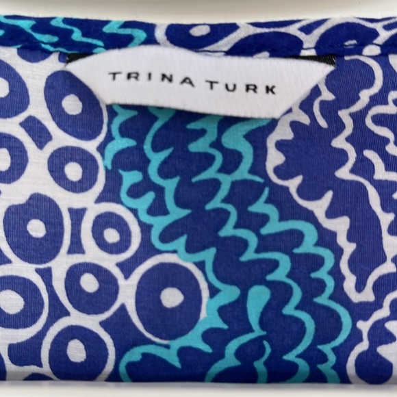 Trina Turk  vacation here I am.  Blue Tunic  Bathing Suit Cover Up Medium - Picture 3 of 9